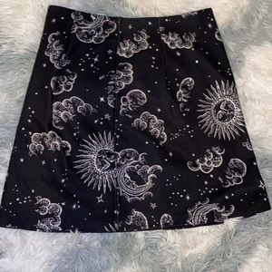 Black sun and moon skirt